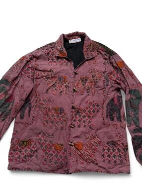 Just Cruising Vintage Indie  Patchwork Elephant jacket Size L